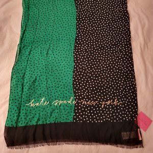 Kate Spade NY Dot Two-Tone Oblong Scarf, NWT
